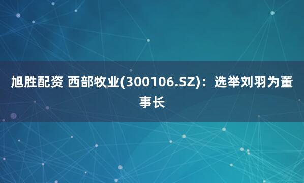 旭胜配资 西部牧业(300106.SZ)：选举刘羽为董事长